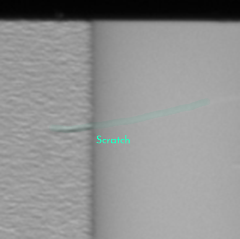 classified defect on edge of surface