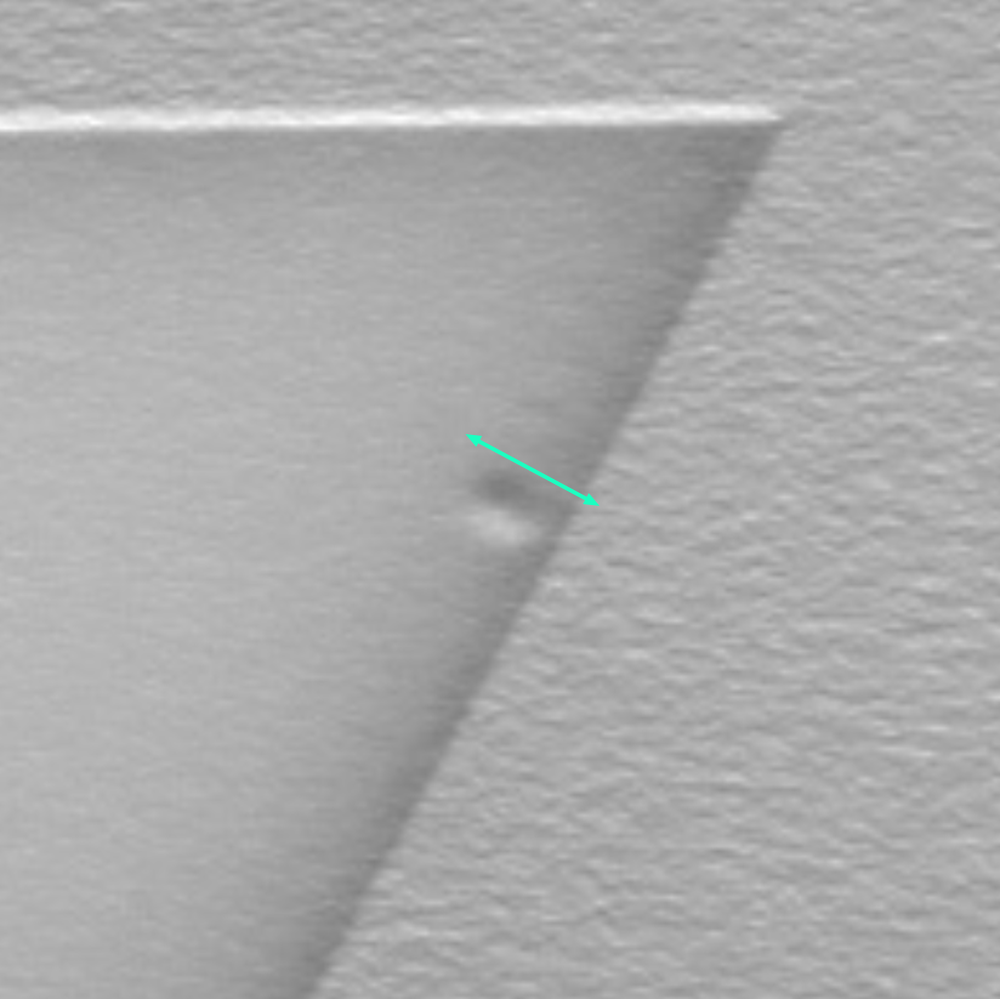 measured defect on surface