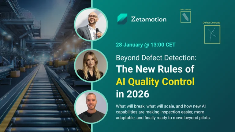 Defect detection is only one piece of modern machine vision. In this webinar recap, we unpack the 2026 trends shaping AI quality control, from data bottlenecks to synthetic data and edge deployment.