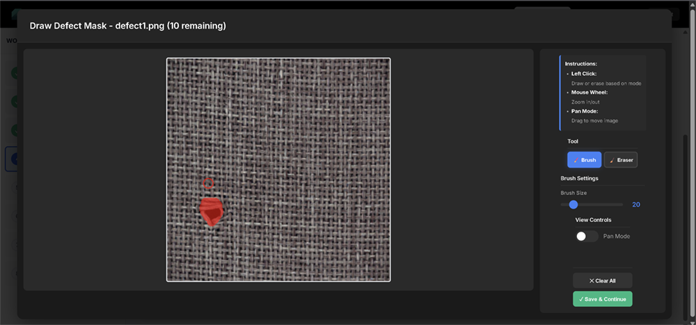 Draw defect mask demo screenshot zelia